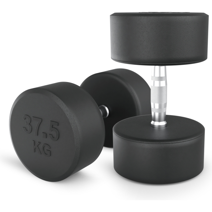 Гантель круглая UNIX FIT PRO обрезиненная 37,5 кг DBRND37_5PBKx2